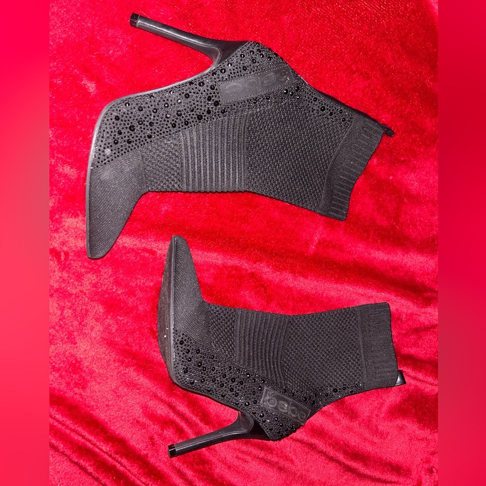 Black rhinestone heels size 6